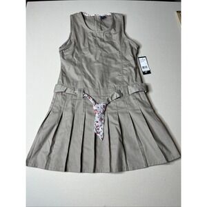 US Polo Association Girl's Light Brown Pleated Dress Size 12 NWTs